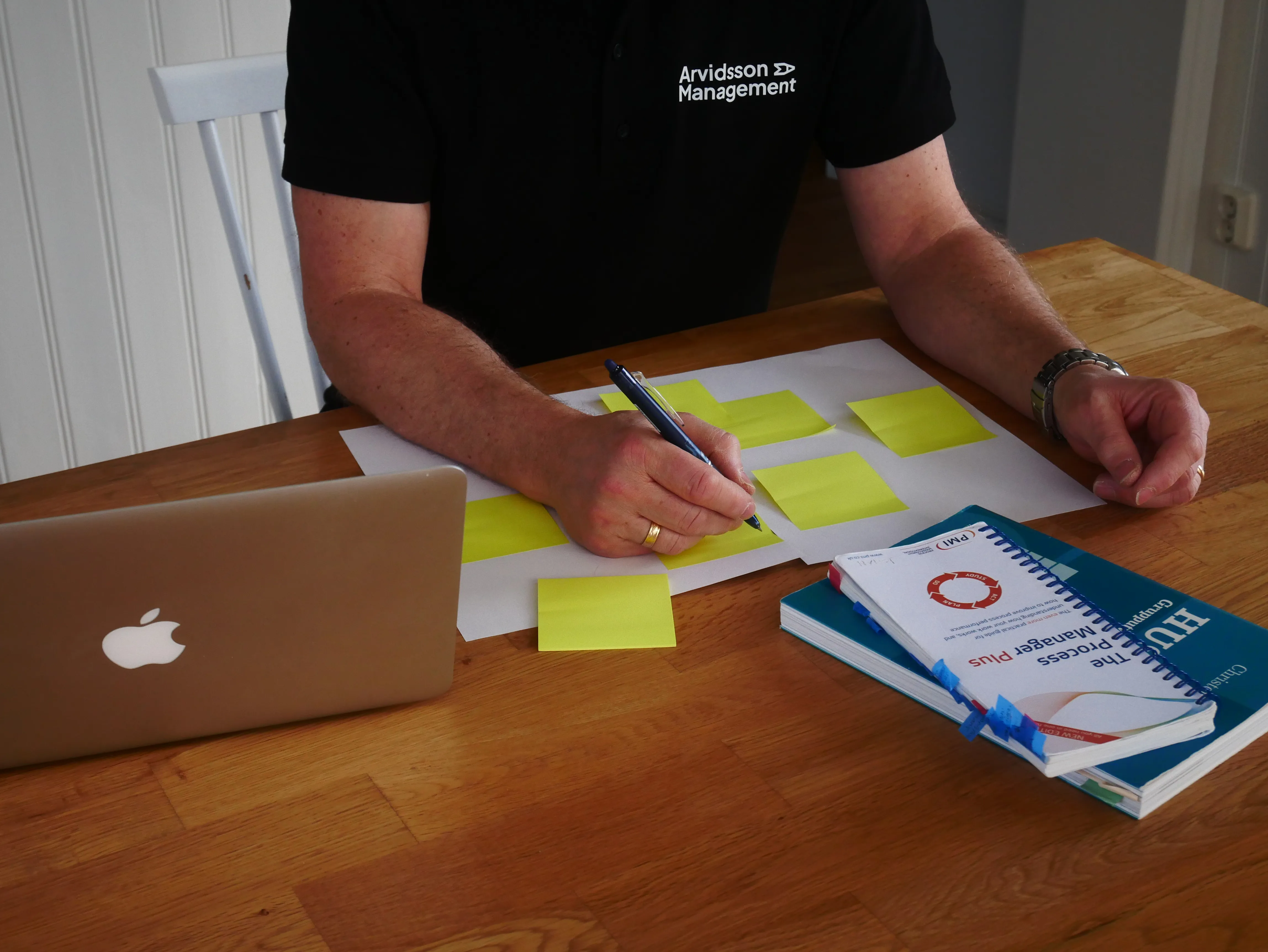 Person som arbetar med strategisk affärsplanering och verksamhetsutveckling